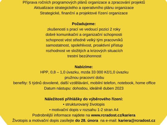 Hledáme ředitelku/ředitele